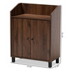 Baxton Studio Rossin 2-Door Wood Entryway Shoe Storage Cabinet with Open Shelf 153-9155